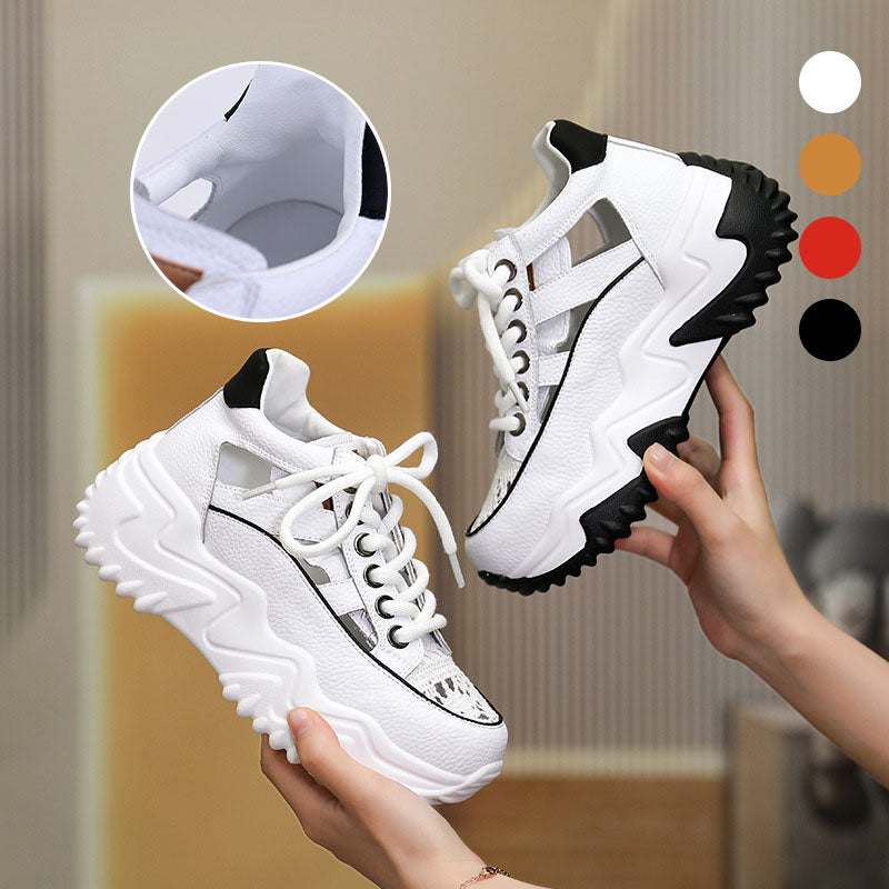 All-match thick-soled hollow high-top shoes