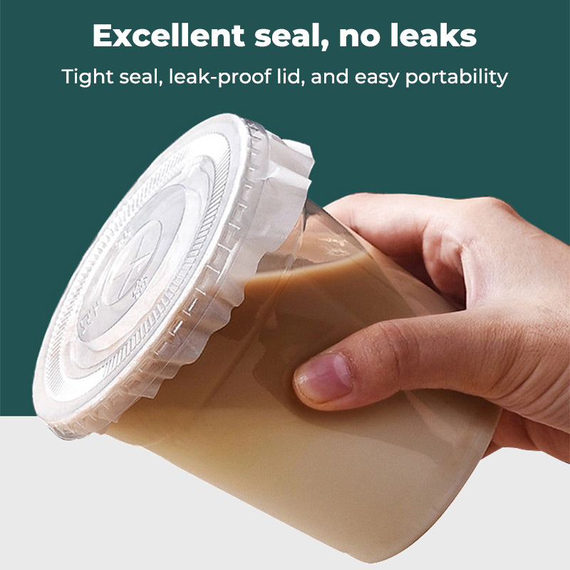 Clear Plastic Cups with Flat Lids