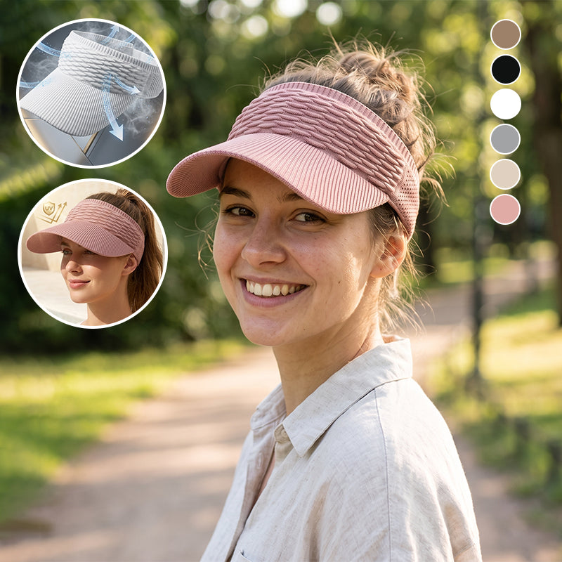 Women's Wide Brim Open-Top Sun Visor Hat