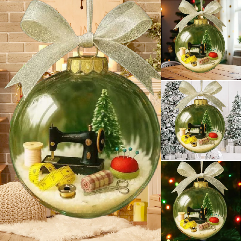Sewing Snow Globe Ornament
