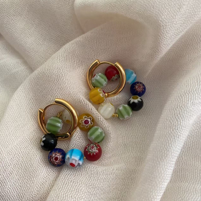 Bohemian Colorful Lucite Beads Earrings