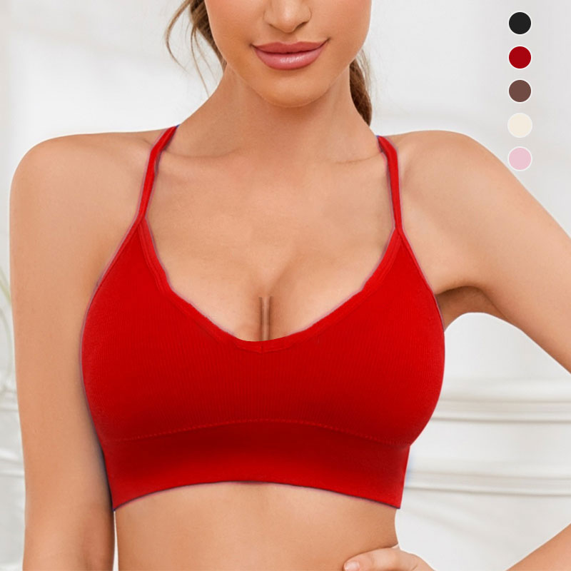 Knitted Cross Backless Bra