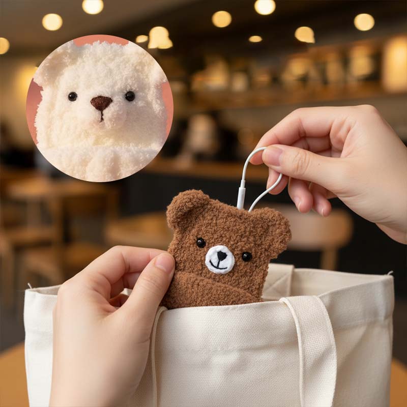 Wool crochet cute headphone bag pendant