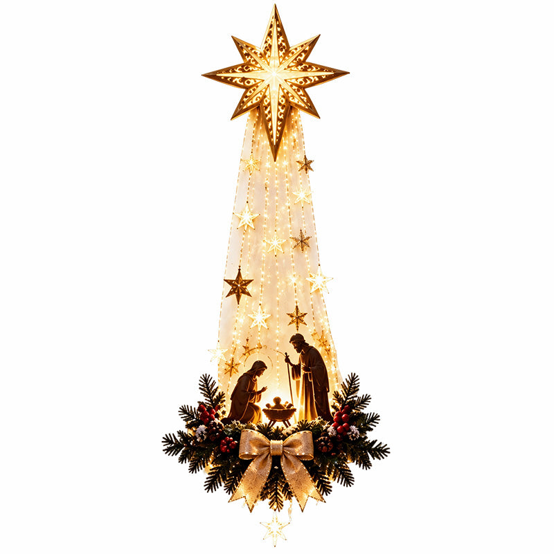 Lighted Star Wall Decor Christmas Decoration