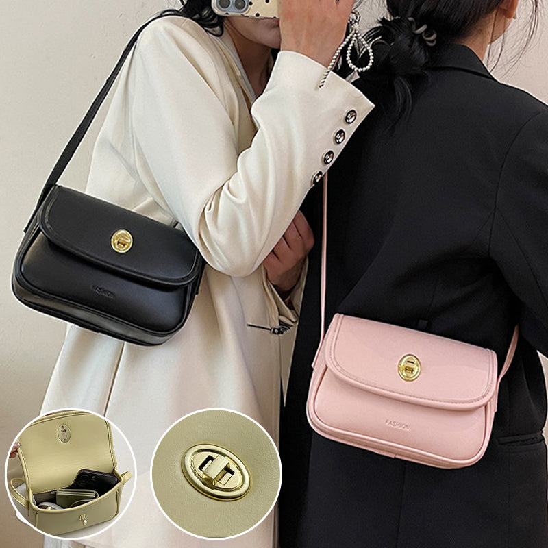 Small square bag with lock clasp