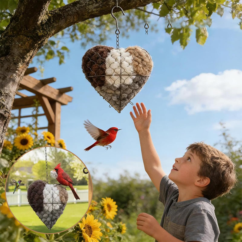 Bird Nesting Heart Outdoor Yard Art