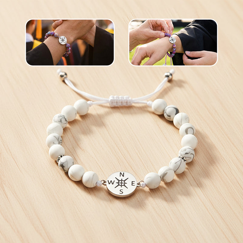 Inspirational compass bracelet graduation gift