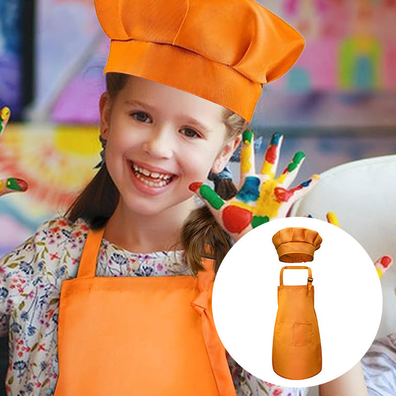 Kid Apron and Chef Hat Set