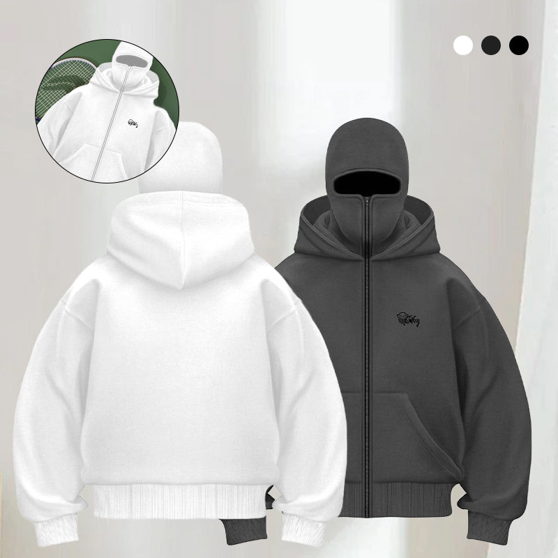 Fashionable Fleece Double Hooded Sweatshirt