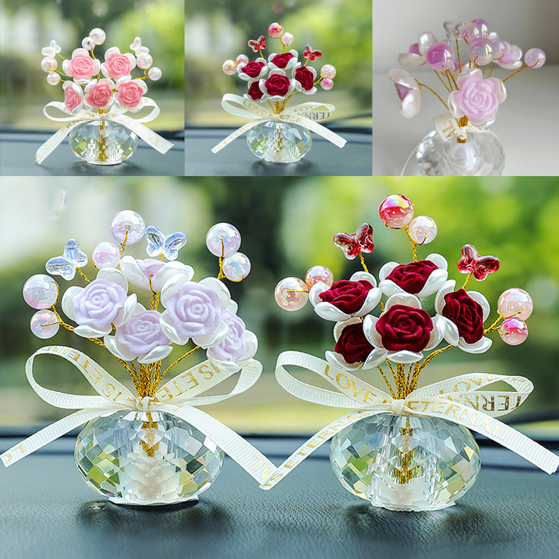 Crystal Rose Car Ornament