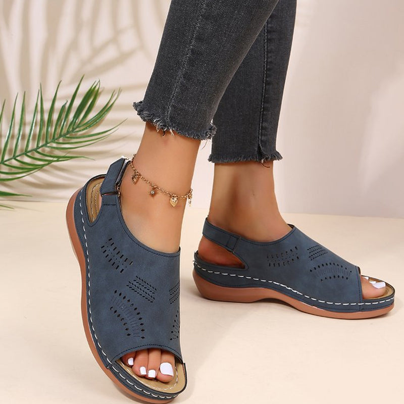 Cutout Wedge Sandals