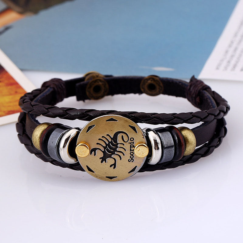 Retro Zodiac Sign Bracelet