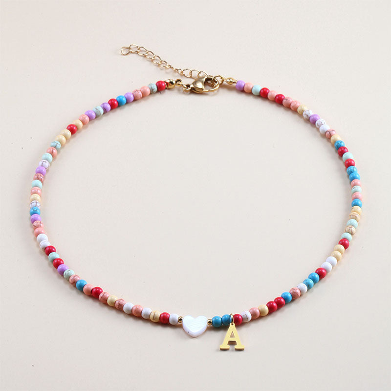 Colorful Beads Initial Choker