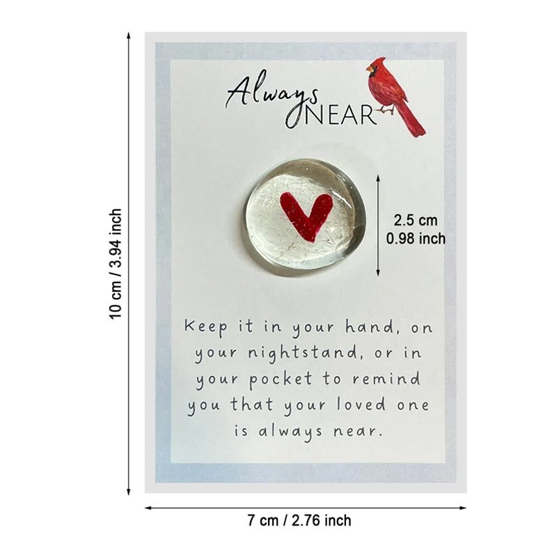 Mini Pocket Heart Glass Cardinal—Friendship Gift