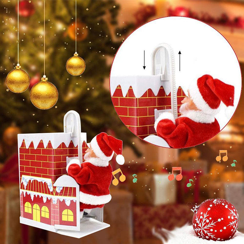 Electric Chimney Climbing Santa Claus Musical Toys