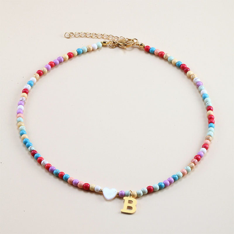 Colorful Beads Initial Choker