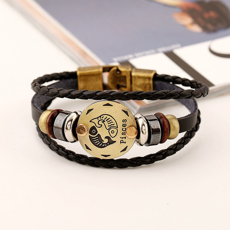 Retro Zodiac Sign Bracelet