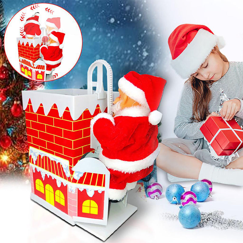 Electric Chimney Climbing Santa Claus Musical Toys
