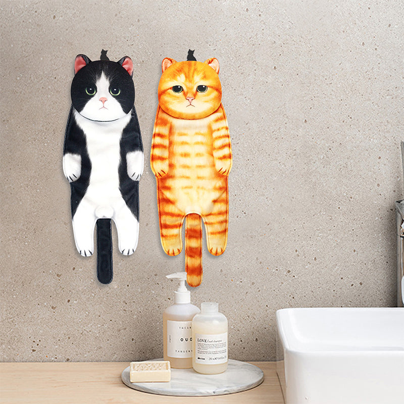 Cute Cat Hand Towel