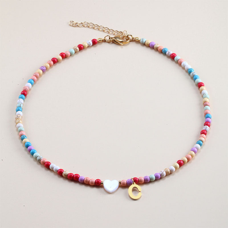 Colorful Beads Initial Choker