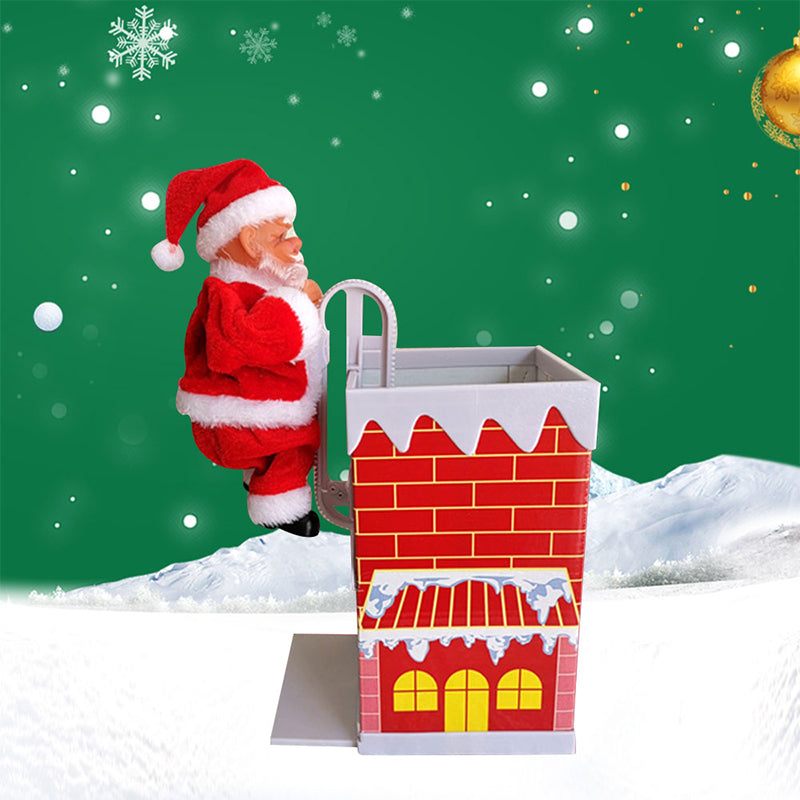 Electric Chimney Climbing Santa Claus Musical Toys