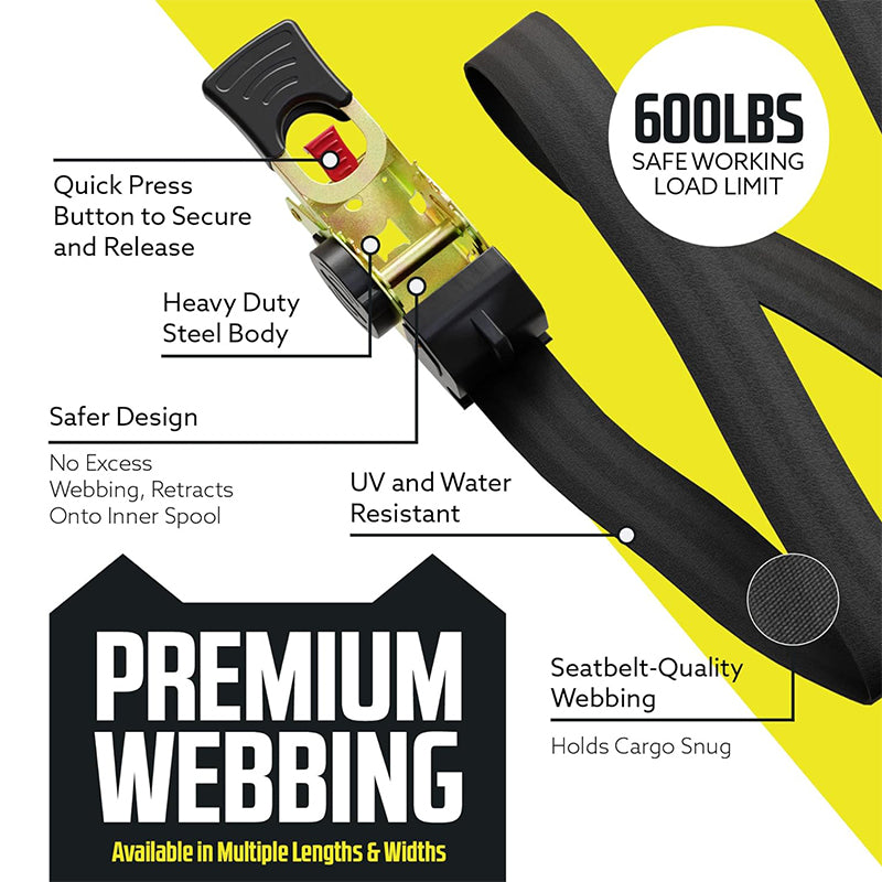 Retractable Ratchet Tie-Down Straps