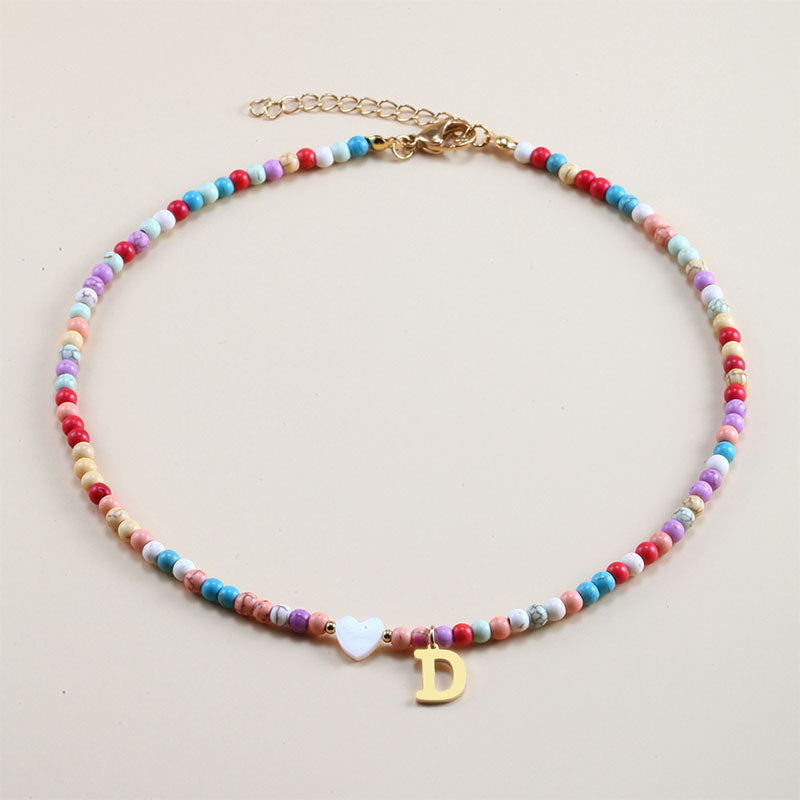 Colorful Beads Initial Choker