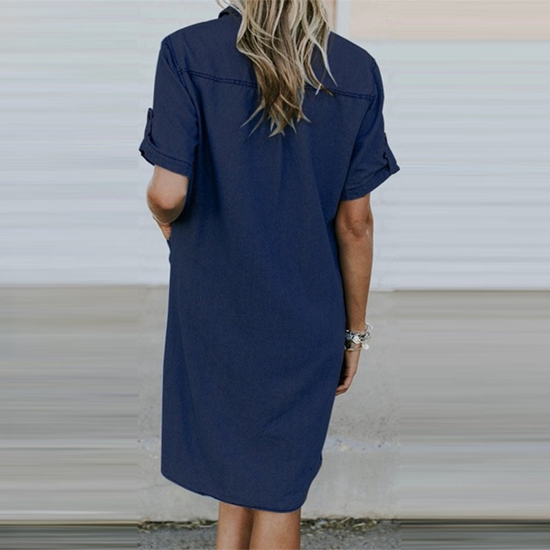 Denim Dress with Pockets