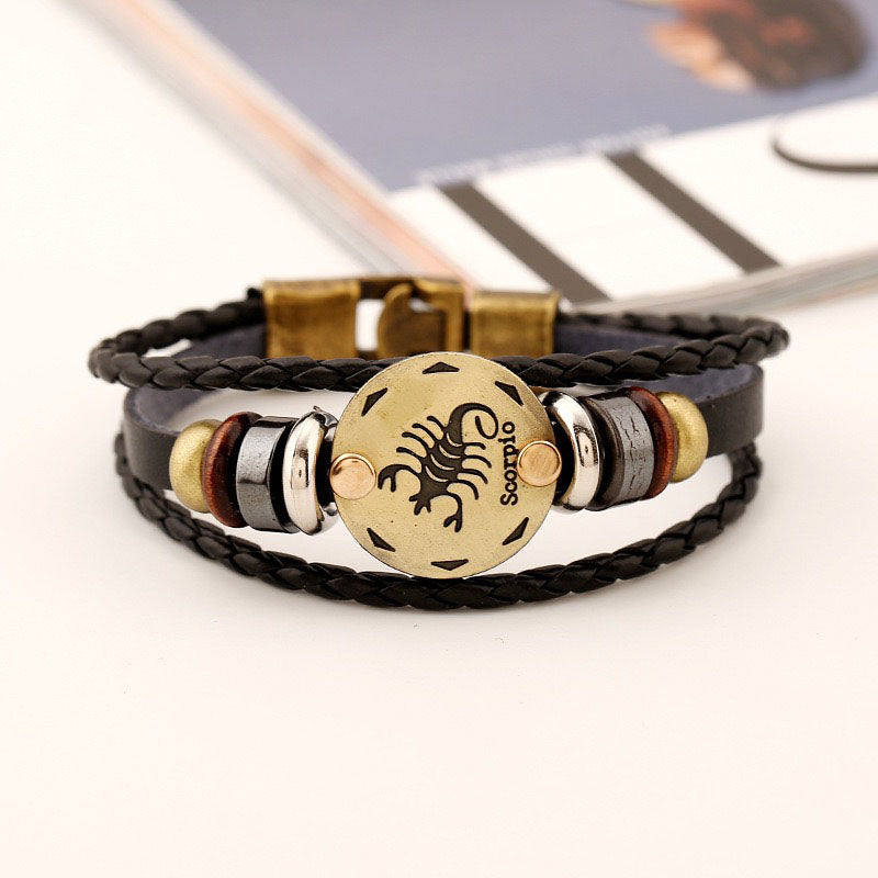 Retro Zodiac Sign Bracelet