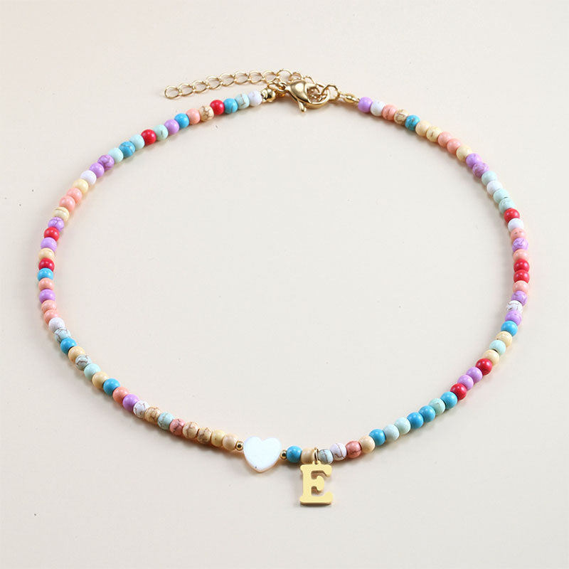 Colorful Beads Initial Choker