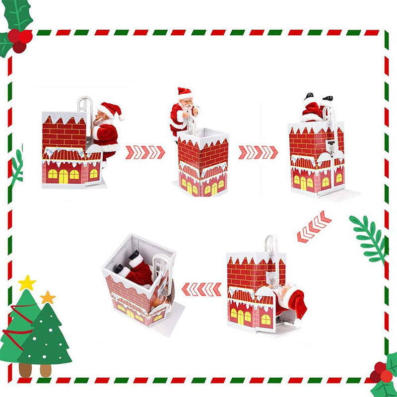 Electric Chimney Climbing Santa Claus Musical Toys