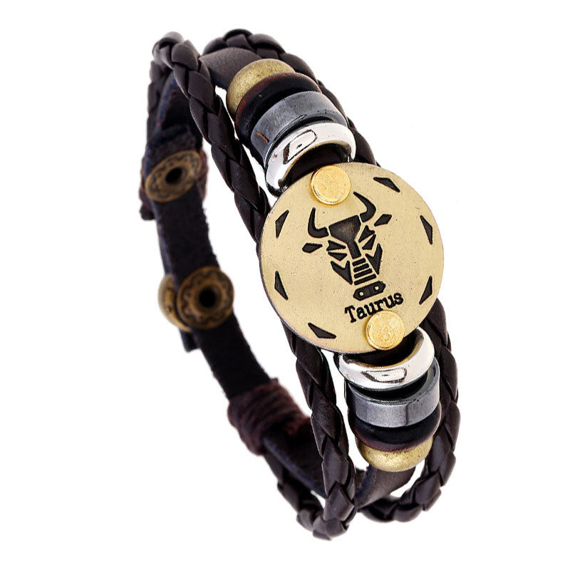 Retro Zodiac Sign Bracelet