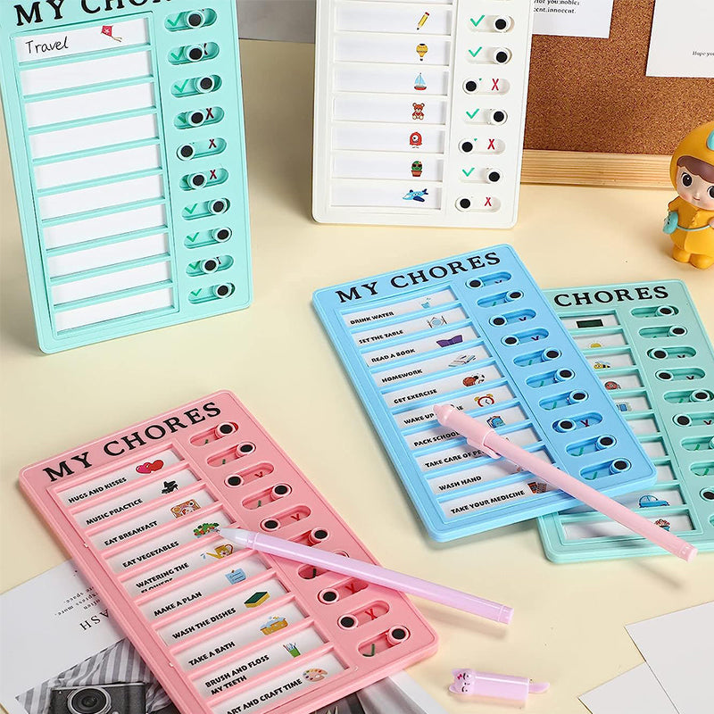 Plastic Sticky Notes Checklist+Daily Routine Chart