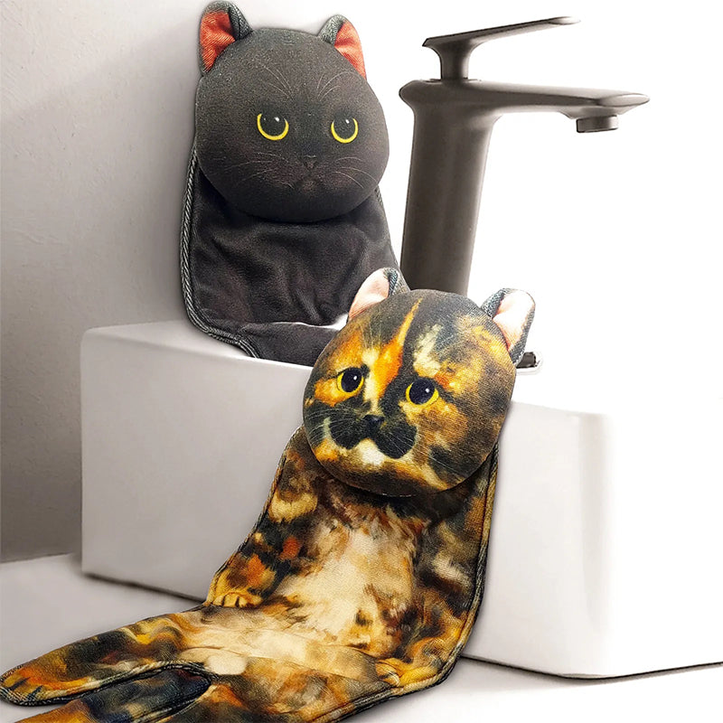 Cute Cat Hand Towel