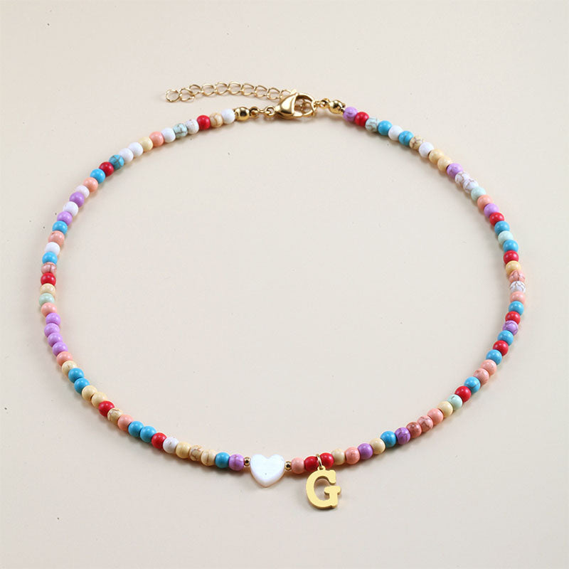 Colorful Beads Initial Choker