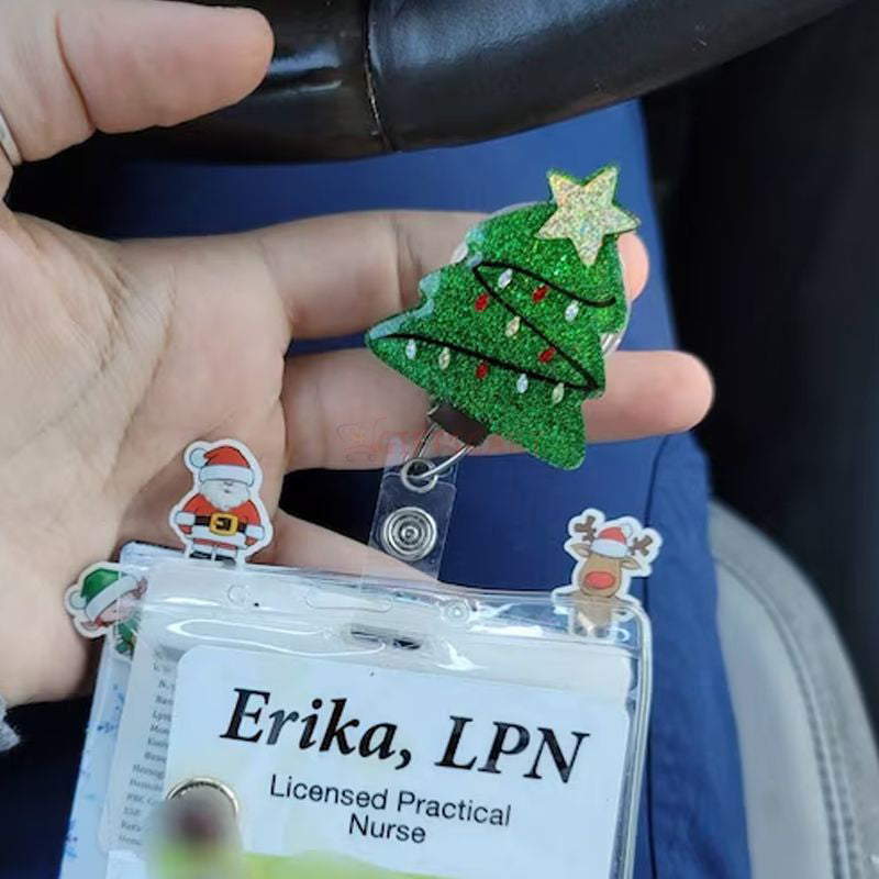 Christmas Retractable Badge