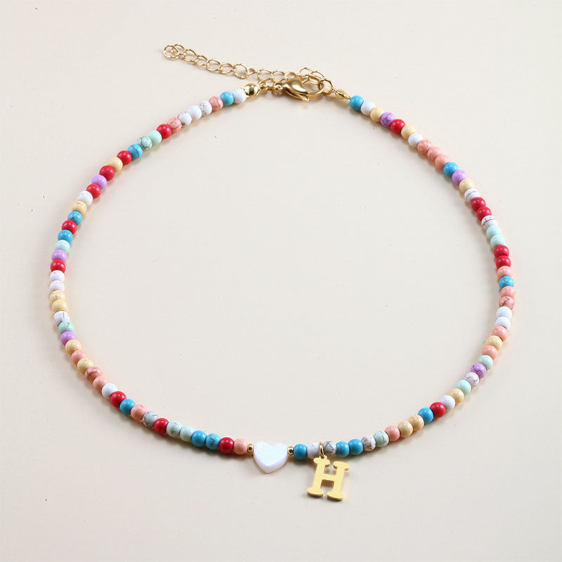 Colorful Beads Initial Choker