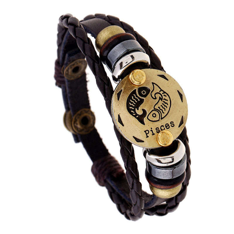 Retro Zodiac Sign Bracelet