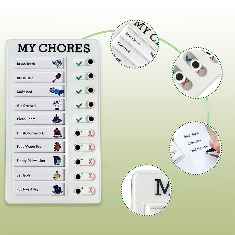 Plastic Sticky Notes Checklist+Daily Routine Chart