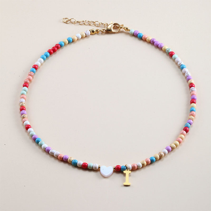 Colorful Beads Initial Choker