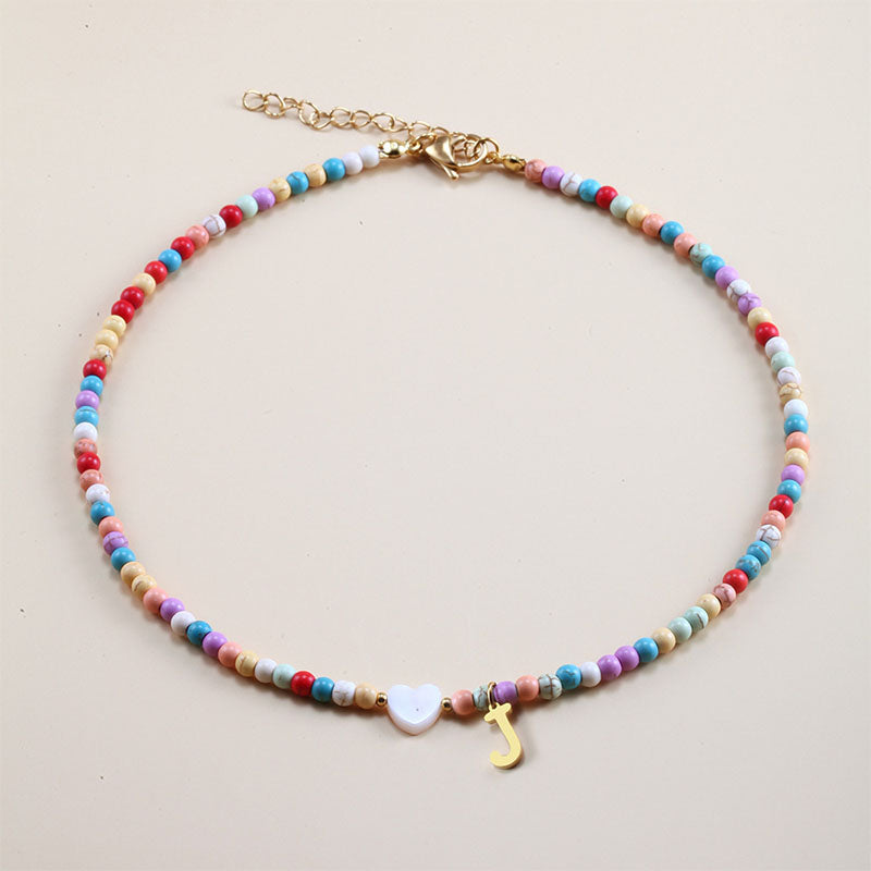 Colorful Beads Initial Choker