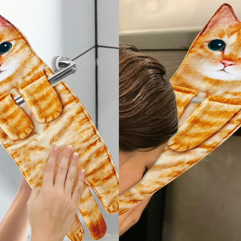 Cute Cat Hand Towel