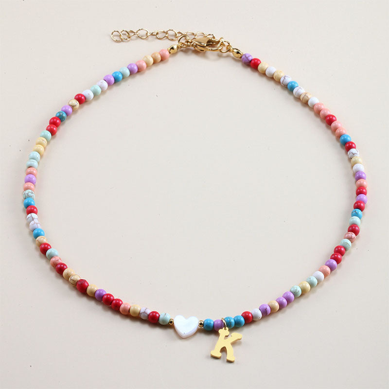 Colorful Beads Initial Choker