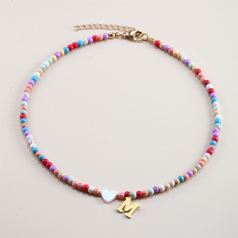 Colorful Beads Initial Choker