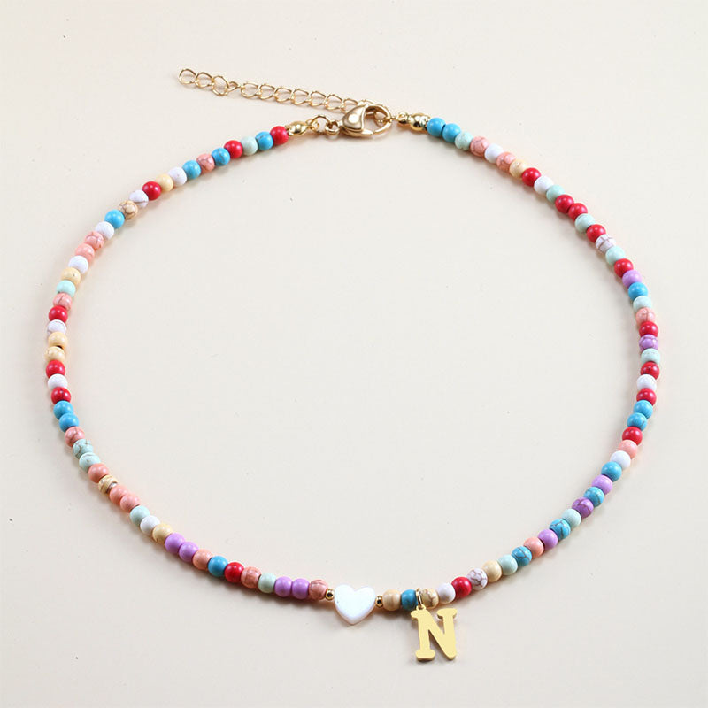 Colorful Beads Initial Choker