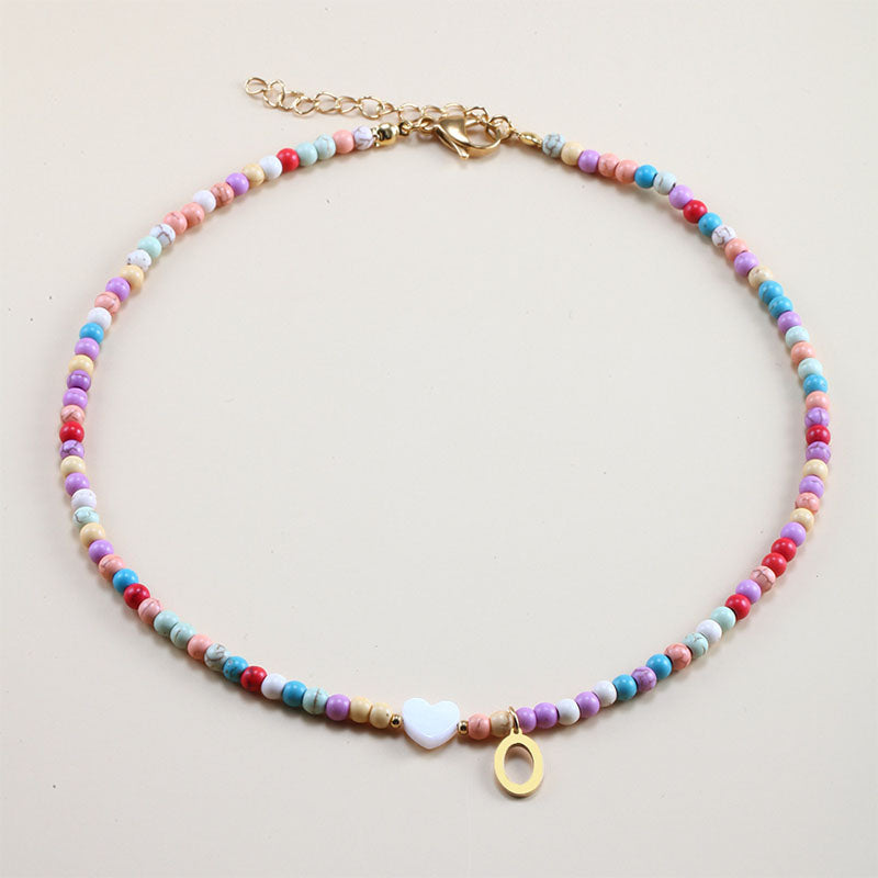 Colorful Beads Initial Choker