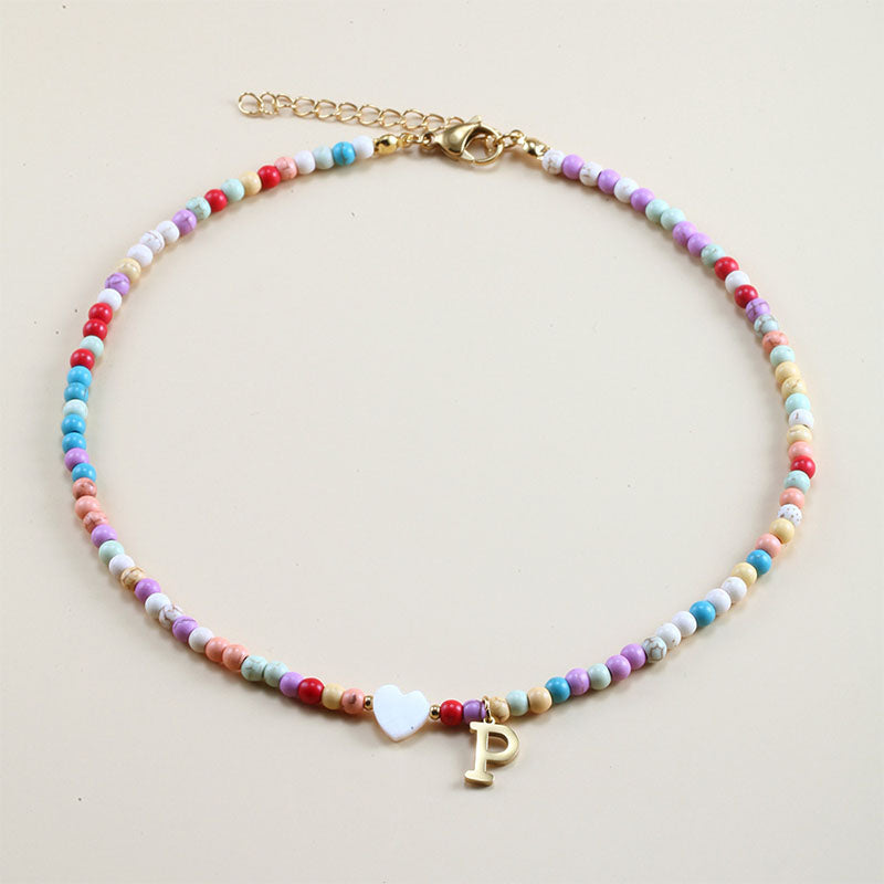 Colorful Beads Initial Choker