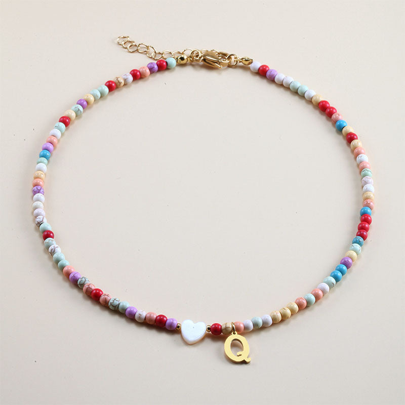 Colorful Beads Initial Choker