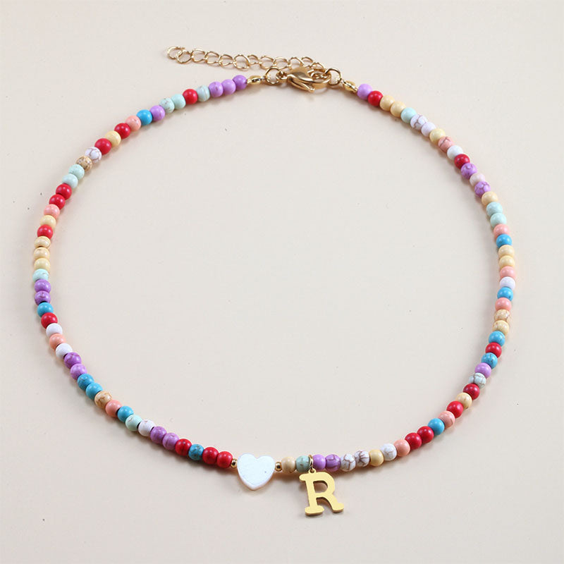 Colorful Beads Initial Choker