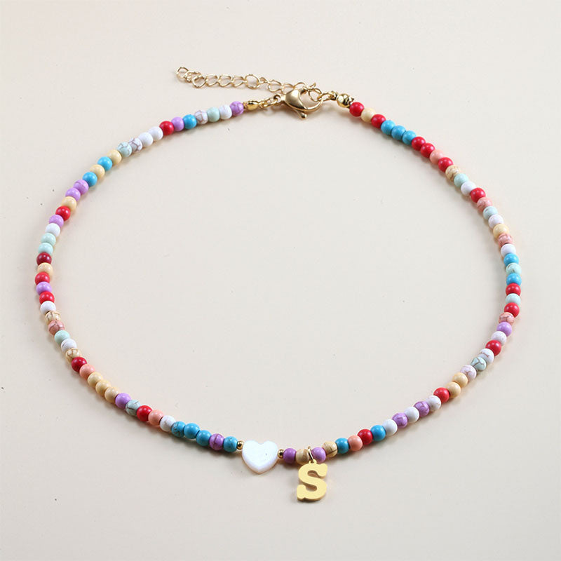 Colorful Beads Initial Choker